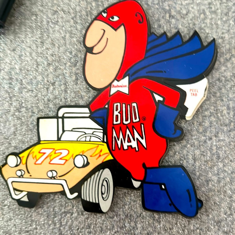 Budman with dune buggy sticker